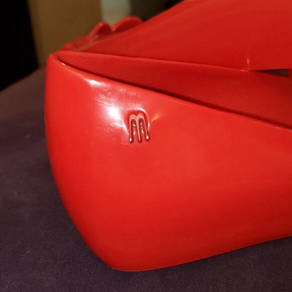 *RARE* MelissaX Sebastian Ultragirl Ballet Flats. Sz 9 Red Melting Heart 2016 - Picture 1 of 12